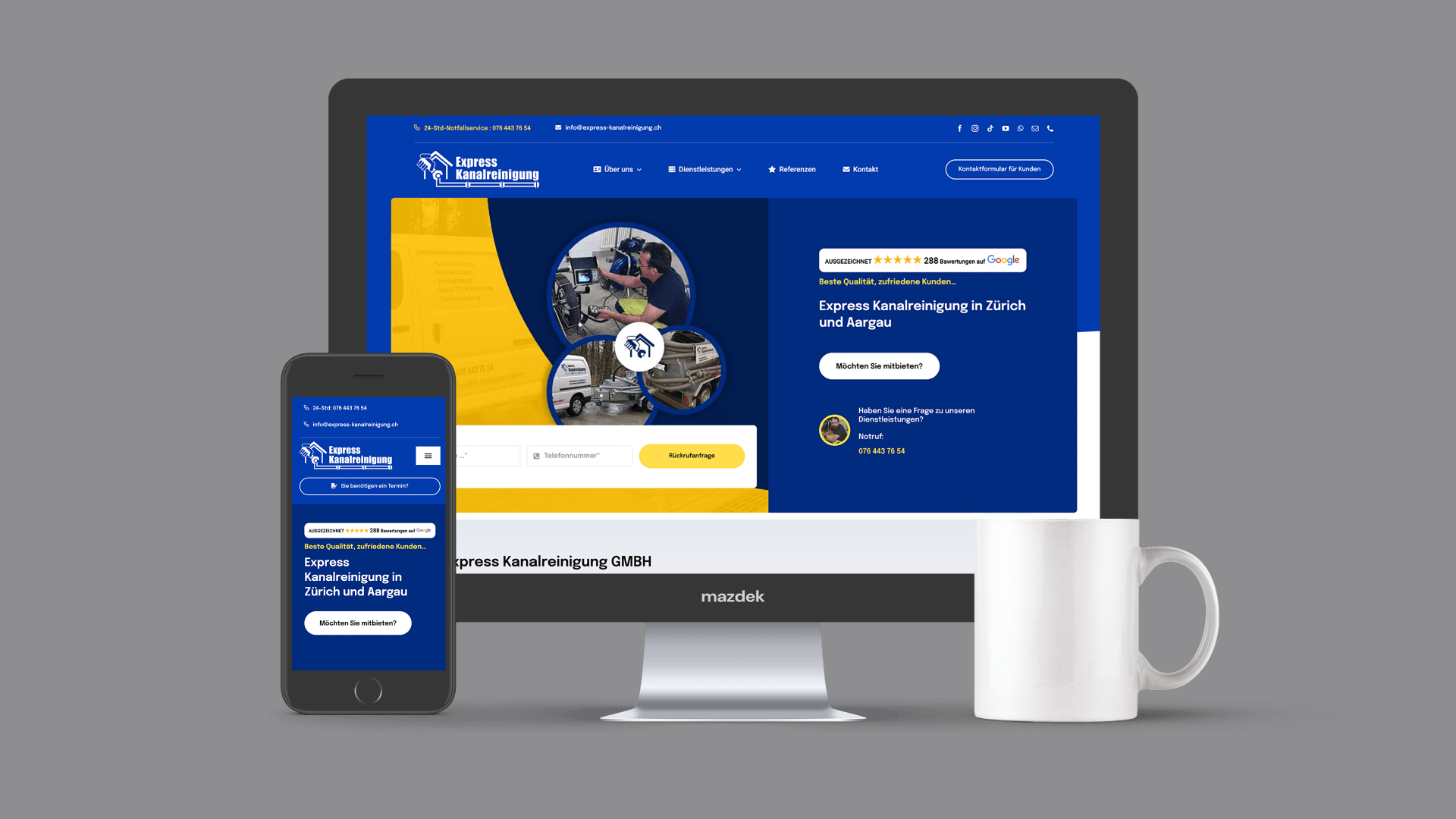 Express-kanalreinigung.ch Website-Design